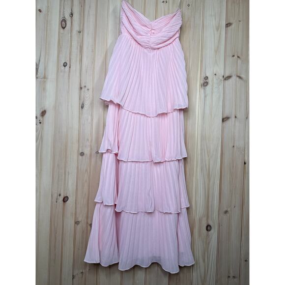 NWOT Lulus Seriously Sensational Light Pink Strapless Tiered Maxi Dress Size M - Picture 2 of 10
